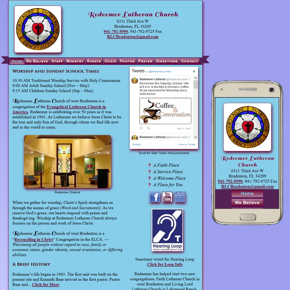 Website for Redeemer Lutheran Church