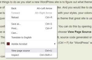Right-click and choose View Page Source