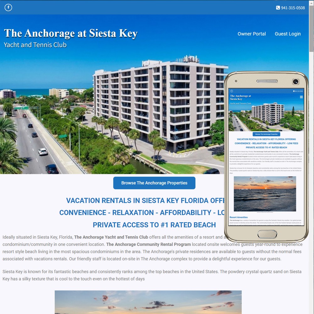 Website for The-Anchorage.com at Siesta Key