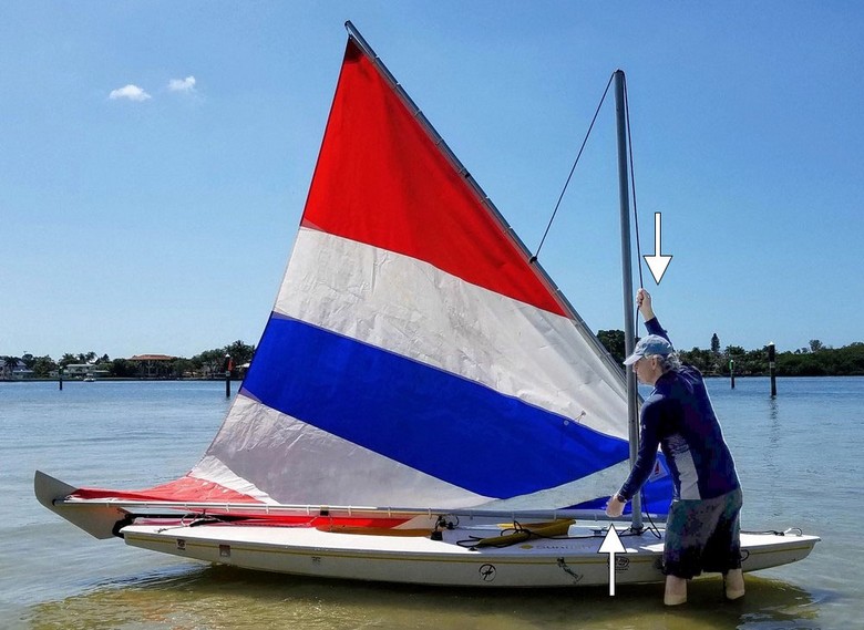 Pulling down on the Halyard