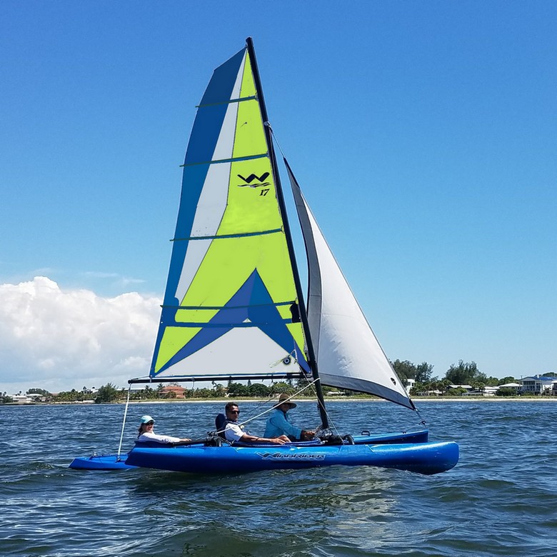 sailing lessons on a WindRider trimaran